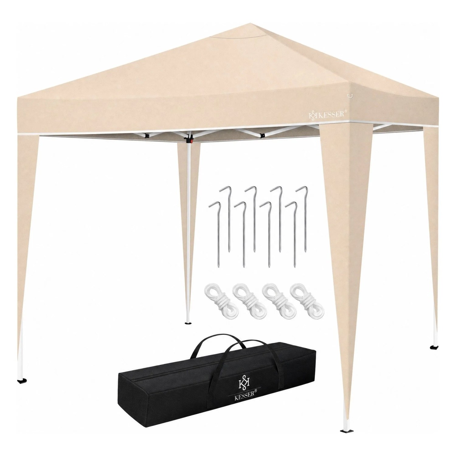 KESSER Faltpavillon mit Pop Up Klicksystem UV Schutz 50+ 3 x 3 m Beige