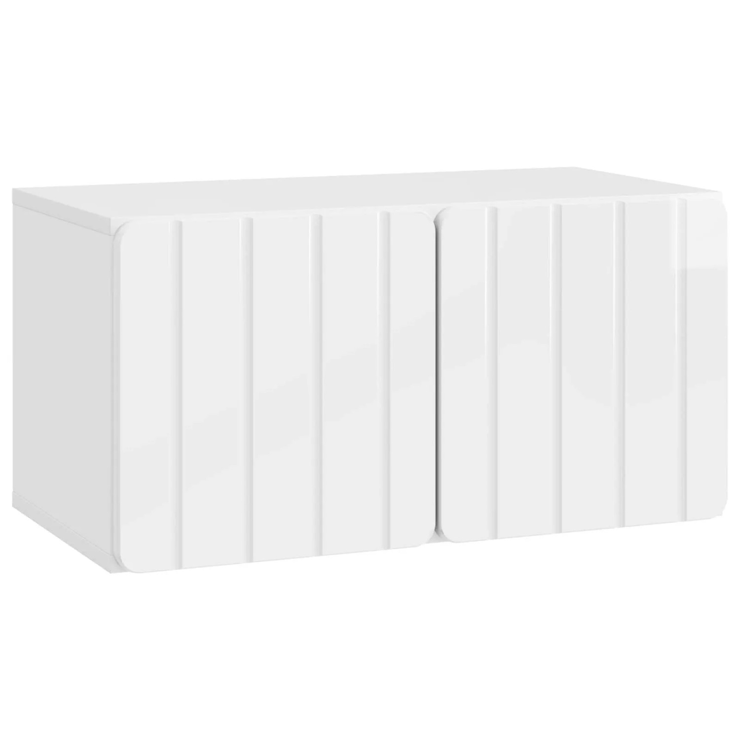 vidaXL Wandmontierter TV-Schrank Hochglanz Weiß 59,5 x 31 x 30 cm 898369