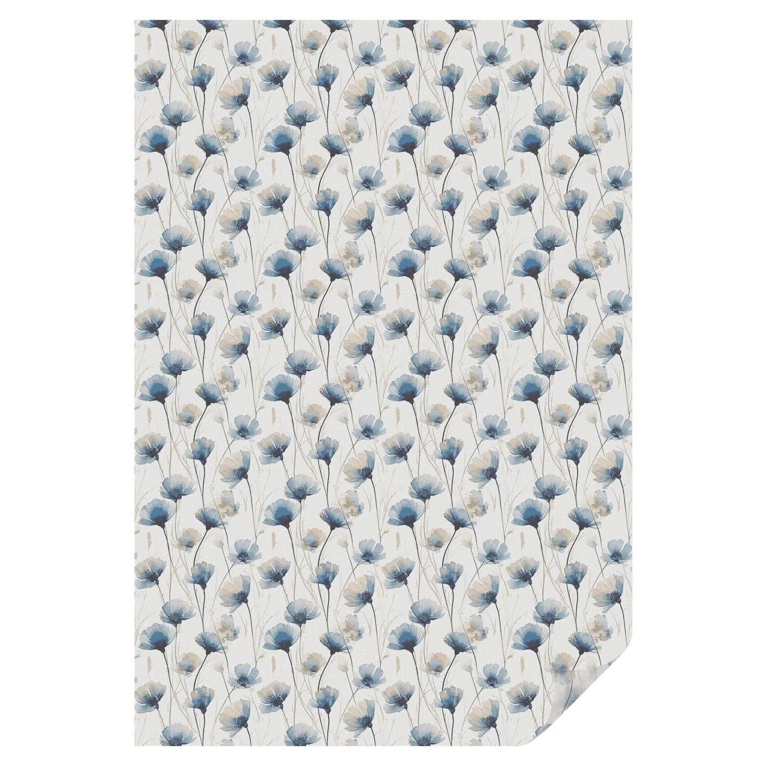 Tulup Fensterfolie Blaue Blumen Sichtschutzfolie Fenster 100x146 cm Weiß Bl günstig online kaufen