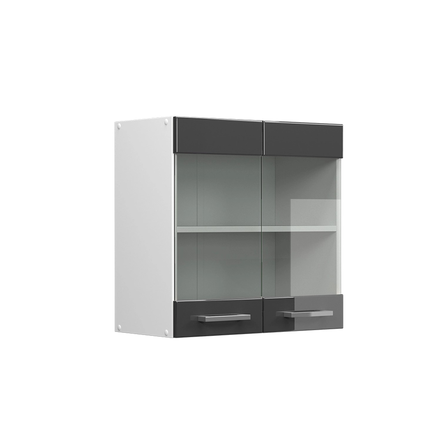 Vicco Küchenglasschrank R-Line Glashängeschrank Anthrazit Hochglanz/Weiß 60 cm