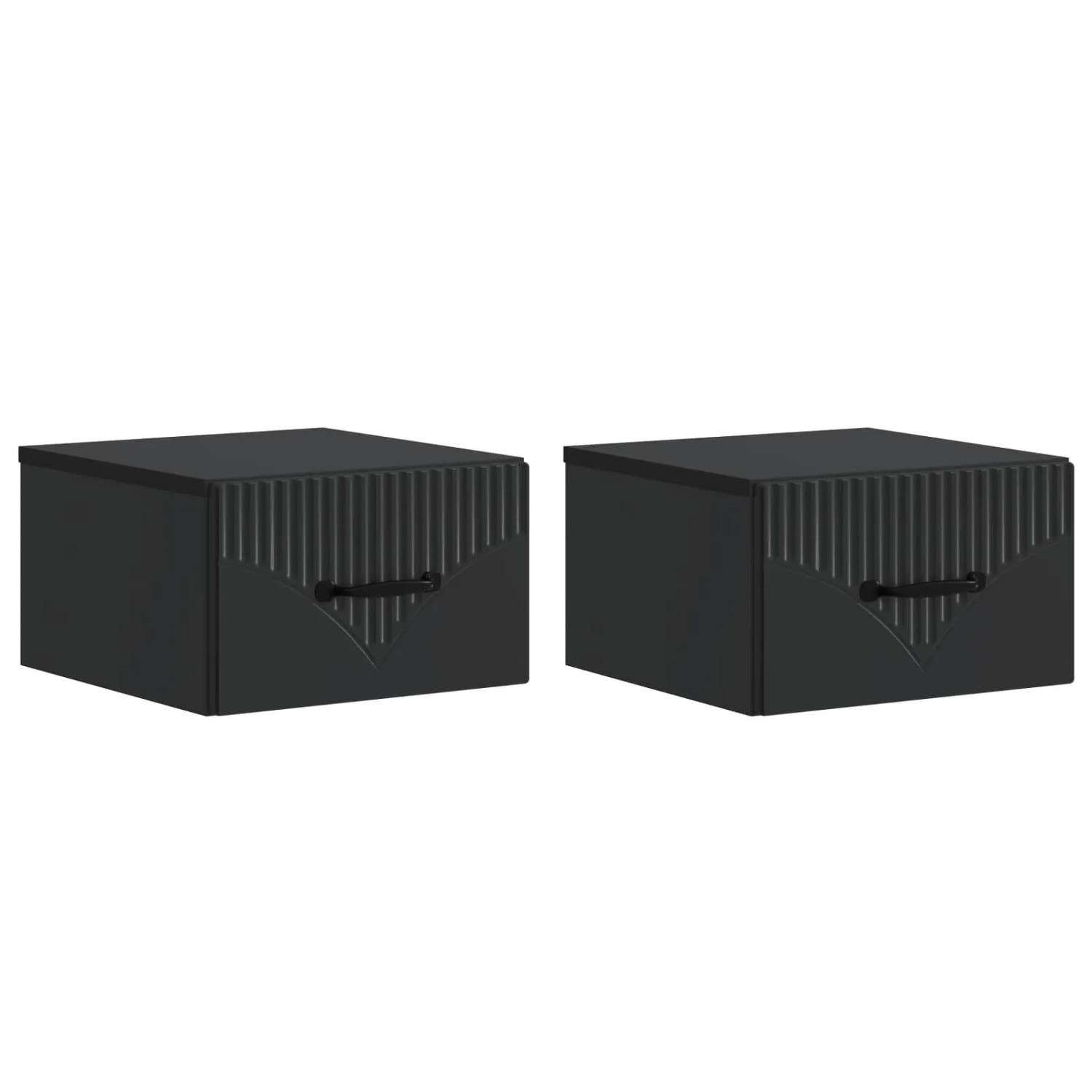 vidaXL Wandmontierter Nachttisch 2 Stk Schwarz 34,5 x 33 x 20 cm 898938