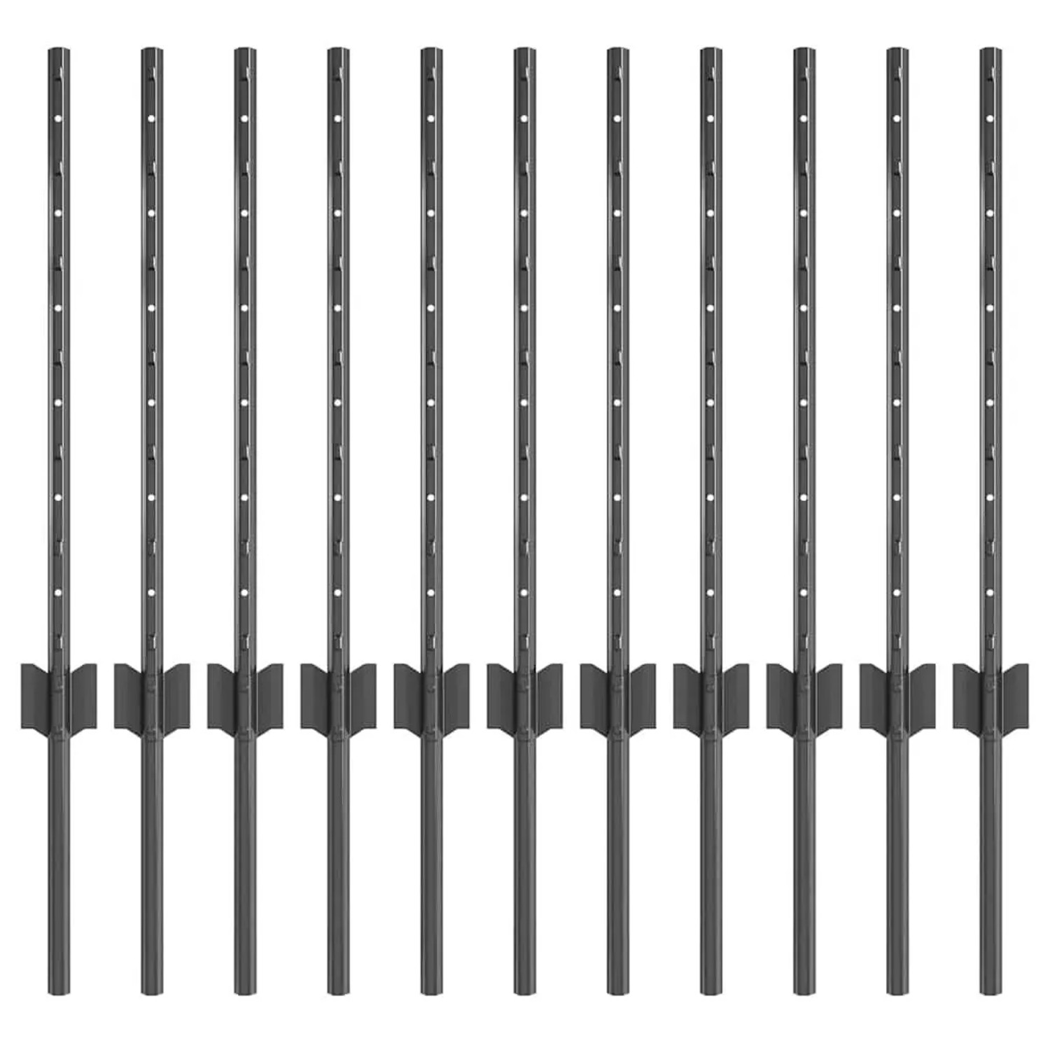 vidaXL Zaunpfosten 11 Stk Grau 60 cm Stahl 42006277