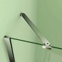 Detailaufnahme: Badewannenaufsatz mit Aluminiumrahmen und Klarglas-Seitewand.