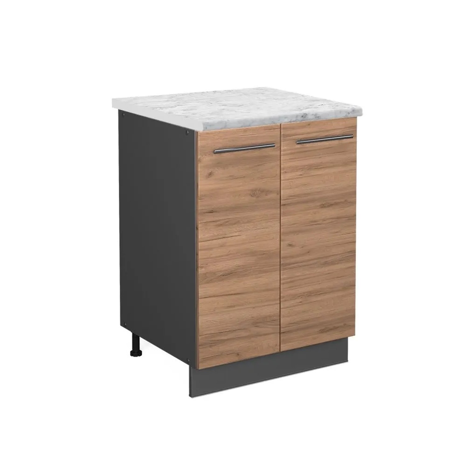 Vicco Küchenunterschrank Fame-Line Goldkraft Eiche Anthrazit 60 cm AP Marmor