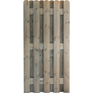 Grauer Bohlenzaun KDI, 90x180 cm, für Sichtschutz im Garten oder als Grundstücksbegrenzung.