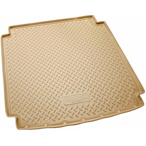 Beige Gummi Kofferraumwanne für Mercedes M-Klasse W164 (2005-2011) mit Rautenmuster.