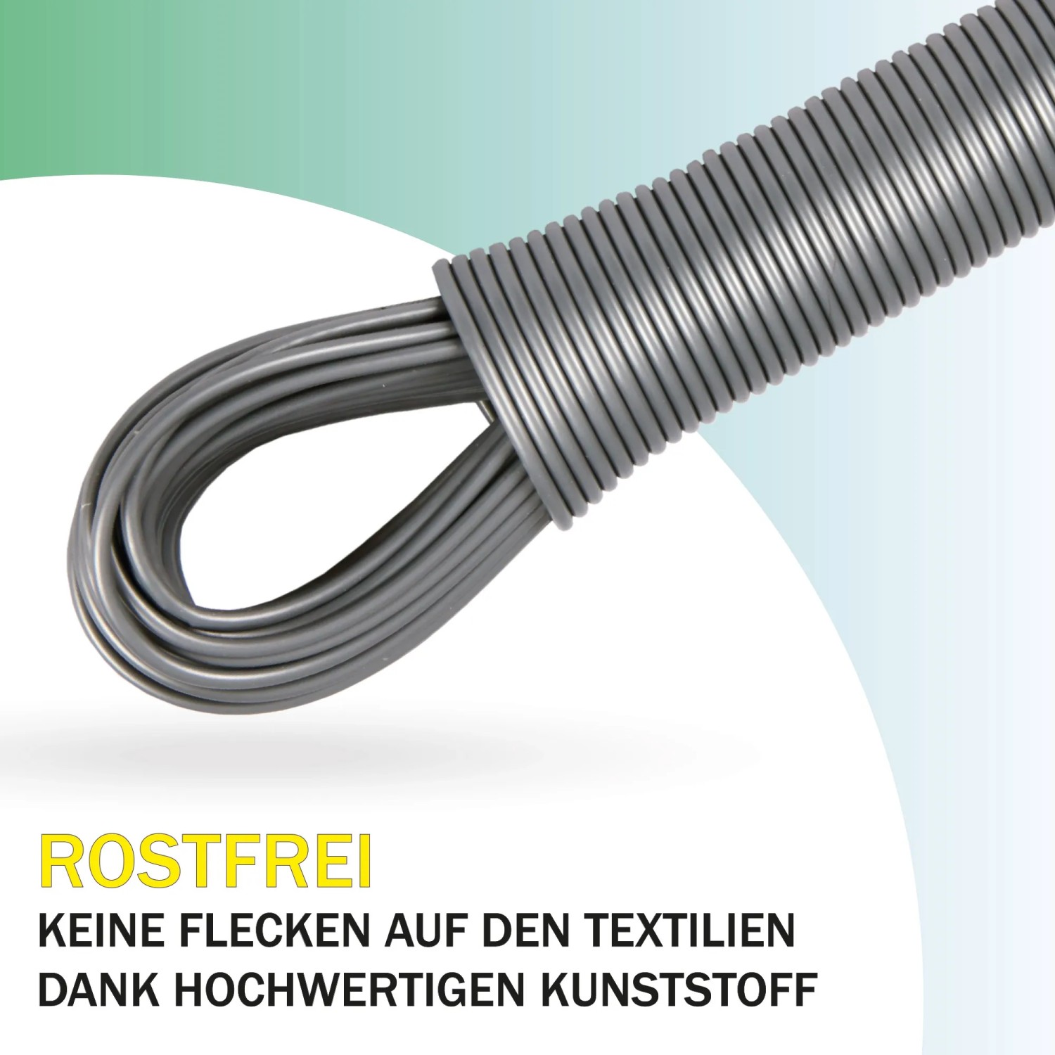 Anthrazitfarbene Bestlivings Wäscheleine, 20m, aus robustem, rostfreiem Material.