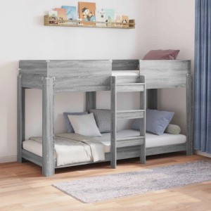 vidaXL Etagenbett für Kinder Graues Sonoma 75 x 190 cm Holzwerkstoff 3410544