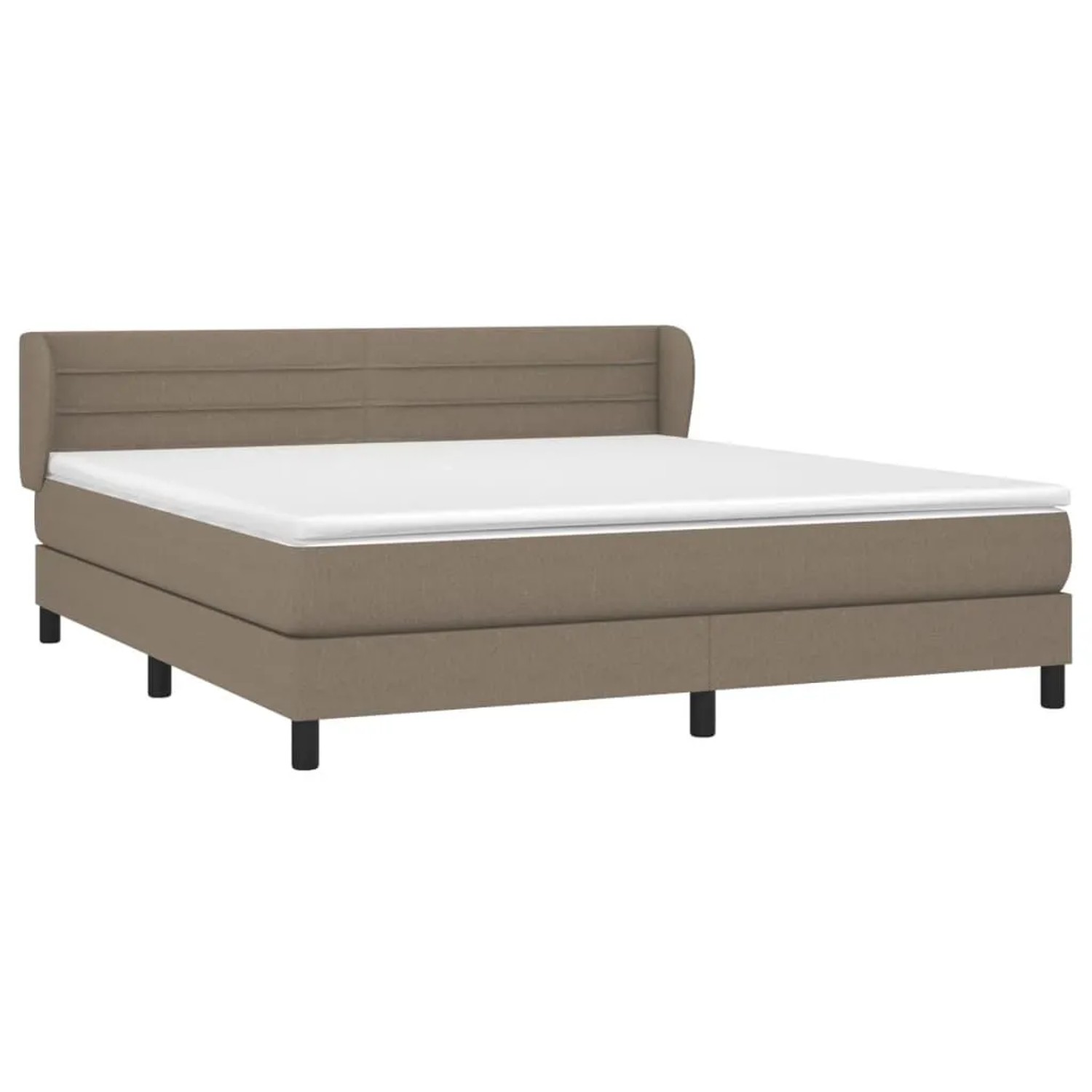 vidaXL Boxspringbett mit Matratze Taupe 180x200 cm Stoff 3126345