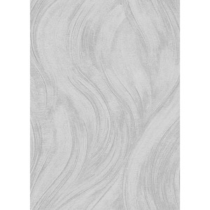 Helle, graue Vliestapete mit modernem Wellendesign von Erismann, Kollektion Opus Piano.