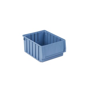 Blauer Regalkasten (10er Sparset) mit Etikett und Schutzhaube, 14x23,4x30 cm, 7,1 Liter.