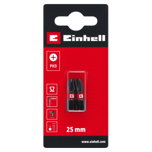 Einhell Impact Bit-Set, 2-teilig, PH3, 25 mm. Schraubendreher-Bits für Akkuschrauber und Bohrmaschinen.