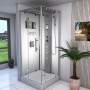AquaVapore Komplettdusche D38-10L0-EC, 90x90 cm, mit Regendusche, Handbrause und Massagedüsen.