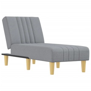 Hellgraue vidaXL Chaiselongue Modell 4 aus Stoff, ideal zum Entspannen und als Gästebett.