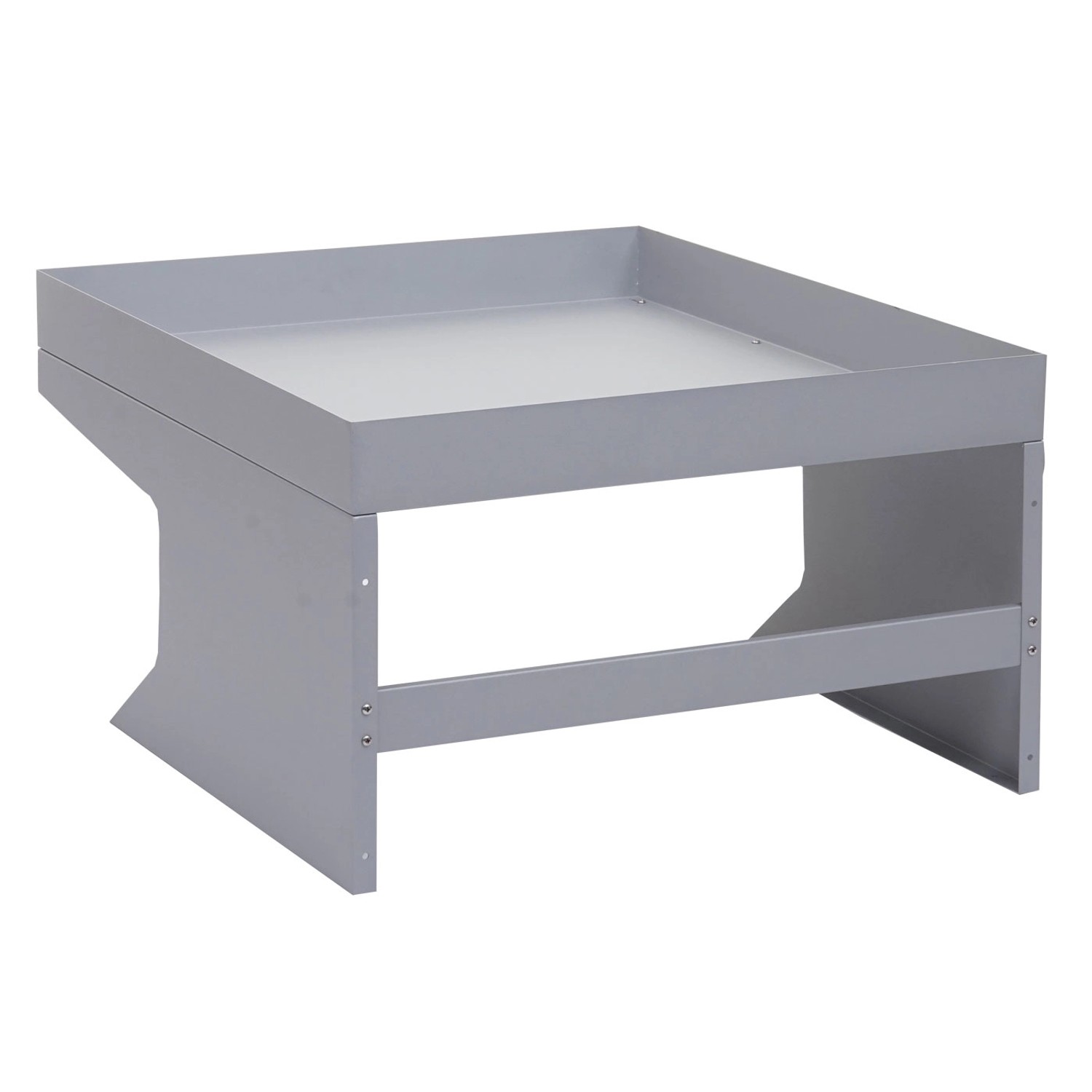 Graue MCW Mähroboter Garage G60 mit Pflanzkasten für Wetterschutz und individuelle Gartengestaltung.