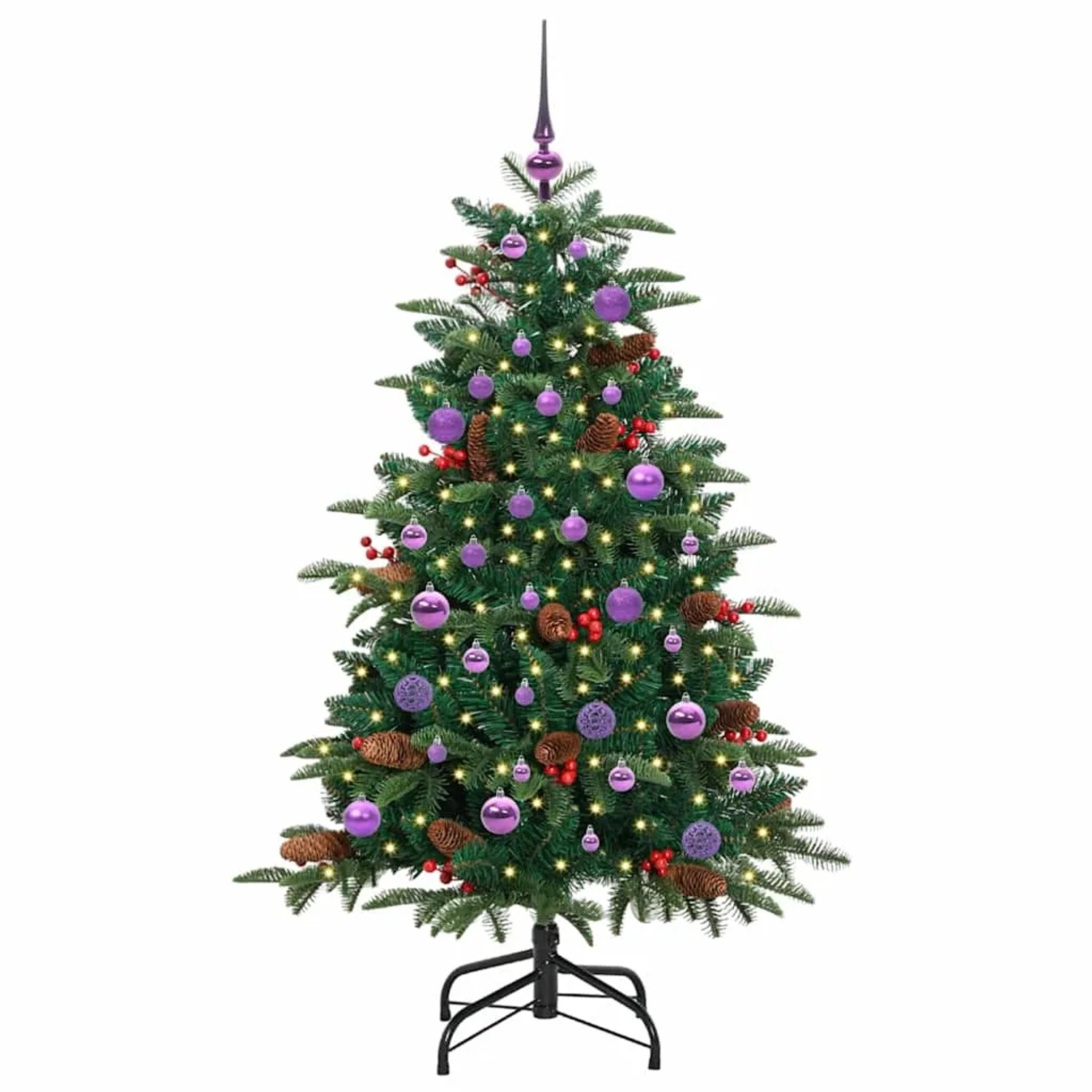 vidaXL Künstlicher Weihnachtsbaum mit 150 LEDs mit Ständer Grün 150 cm 3395547