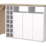 Vente-unique Vinalo Barmöbel: drehbarer Barschrank in Weiß/Natur mit Weinregal und Stauraum, ideal für Küche/Esszimmer.