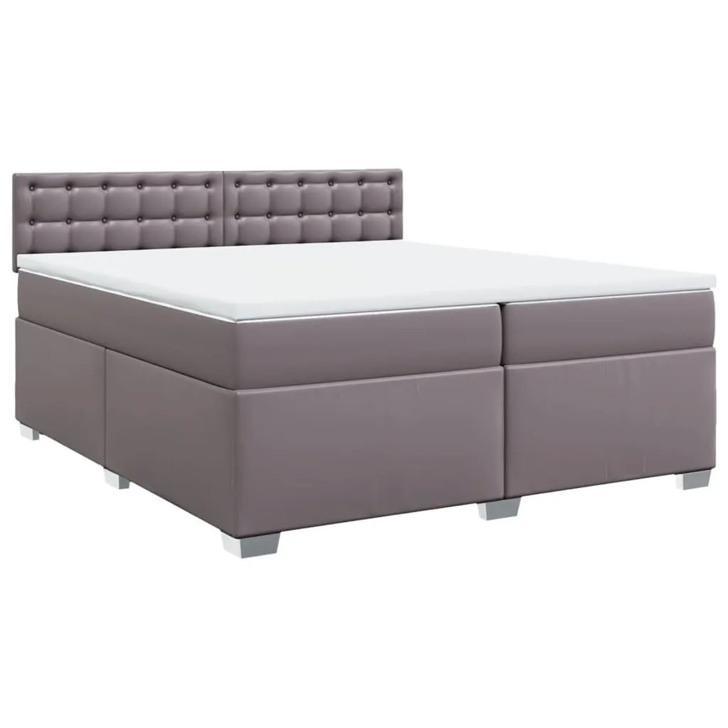vidaXL Boxspringbett mit Matratze Grau 200x200 cm Kunstleder 3288438 günstig online kaufen