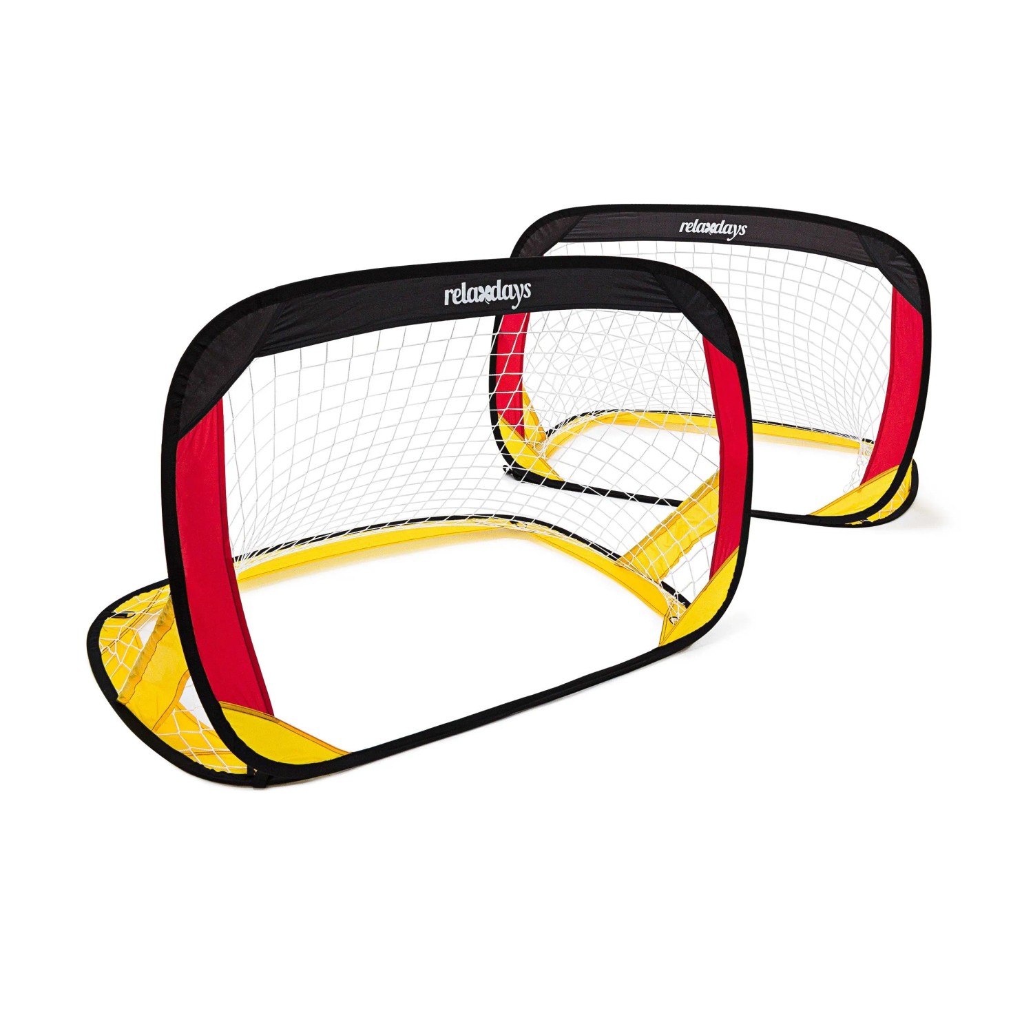 Relaxdays Pop Up Tor 2er Set Polyester Verstärkter Kunststoff Schwarz Rot Gold Selbstentfaltend 80 cm x 119 cm x 83 cm 1 kg