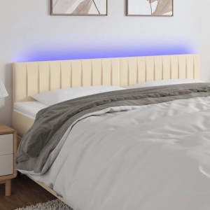 vidaXL LED Kopfteil Creme 200x5x78/88 cm Stoff 3121877