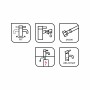 Icons der baliv Niederdruck-Küchenarmatur KI-1185 N Chrom: Schwenkbereich, Geschirrbrause, DGVW-Zertifizierung, UBA/DVGW.