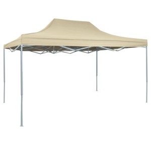 Faltbares vidaXL Partyzelt 3x4 m in Creme mit Stahlrahmen für Outdoor-Events.