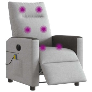 vidaXL Massagesessel Elektrisch Wolkengrau Stoff 3324044