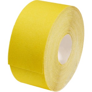 Gelbe LUX Schleifpapierrolle Holz, 93mm x 30m, Körnung 40, für Handschliff und Maschinen.