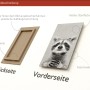 Pro Art Dekopanel Young Racoon, 30x15cm, zeigt Vorder- und Rückseite des Bildes.
