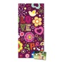 Banjado Magnettafel 37x78cm mit 'Love and Peace' Motiv, inklusive 4 Magnete. Wanddekoration für Notizen.