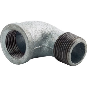 Winkelverbinder aus Temperguss, 30,3 mm x 33,3 mm, für Wasserleitungen.