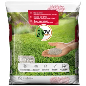 Sack GROW by OBI Rasensand, 15 kg, zur Bodenverbesserung und Rasenbelüftung.