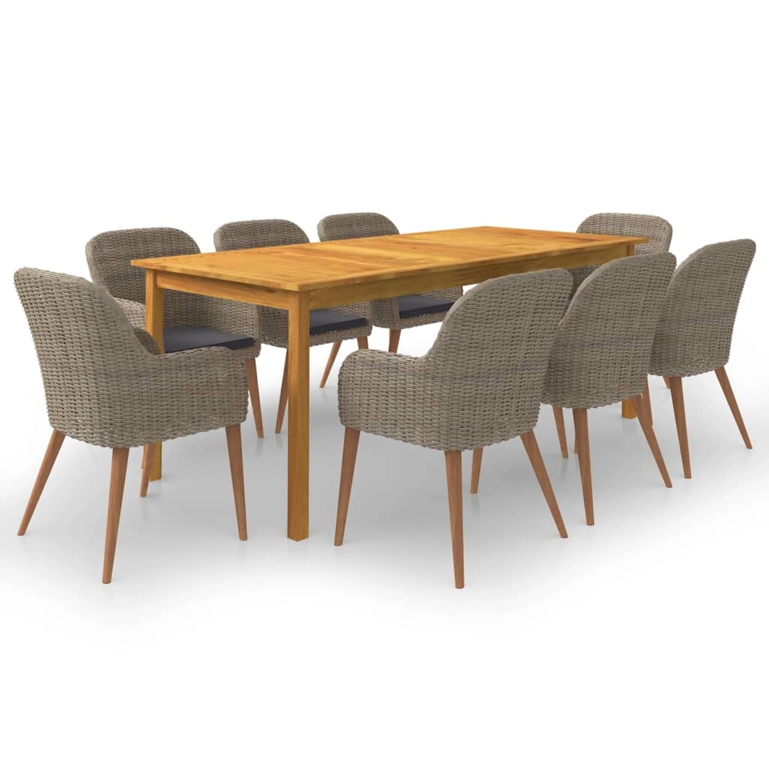 vidaXL 9-Tlg Garten-Essgruppe Braun 3067921
