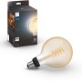 Philips Hue White Ambiance Filament G125 E27 LED-Lampe, dimmbar, warmweißes Licht.