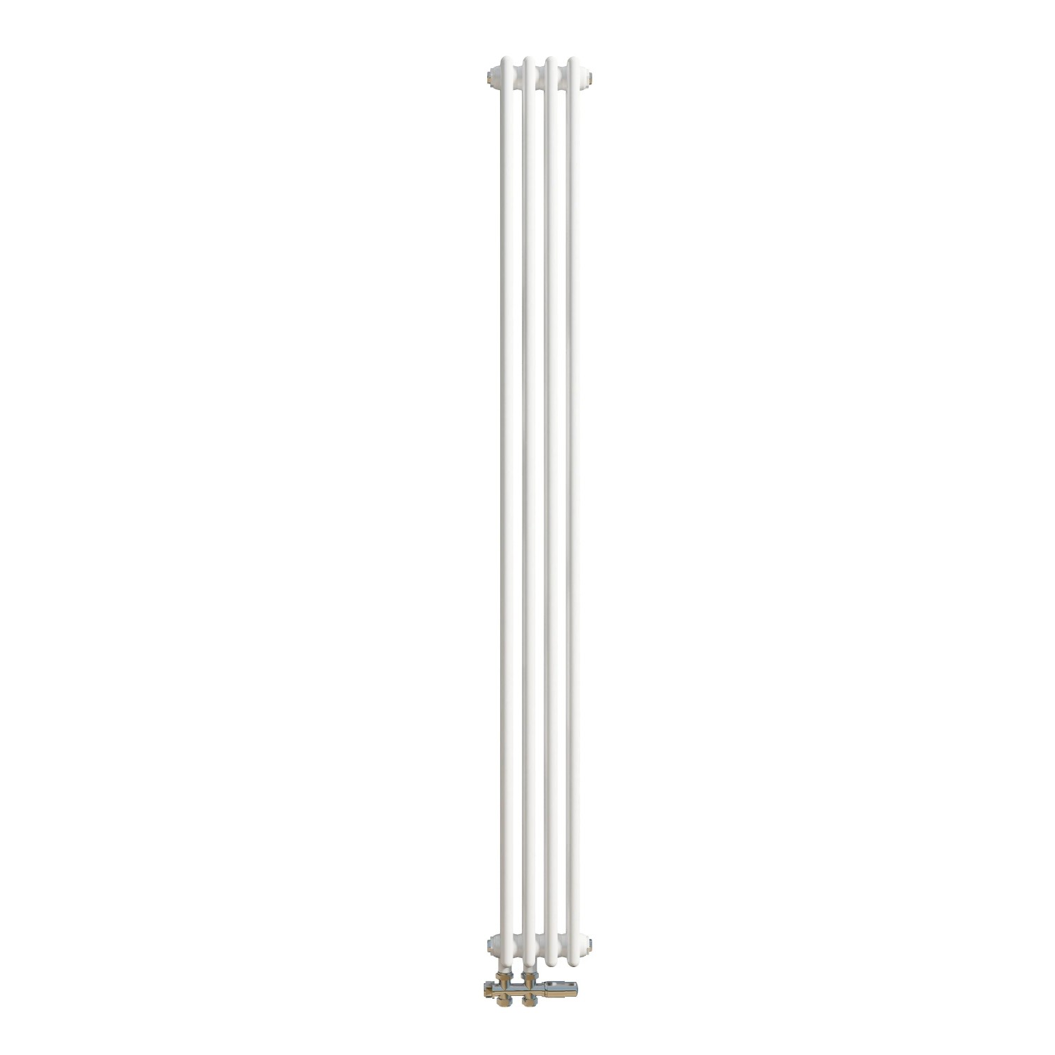 Duschparadies 2 Säulen Traditioneller Heizkörper in Gusseisen-Optik 1800x200mm 580W für Warmwasserbetrieb Weiß