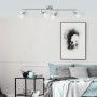 Brilliant Spotrohr Sofia, 4-flammig, Eisen/Chrom/Weiß, im Schlafzimmer montiert.