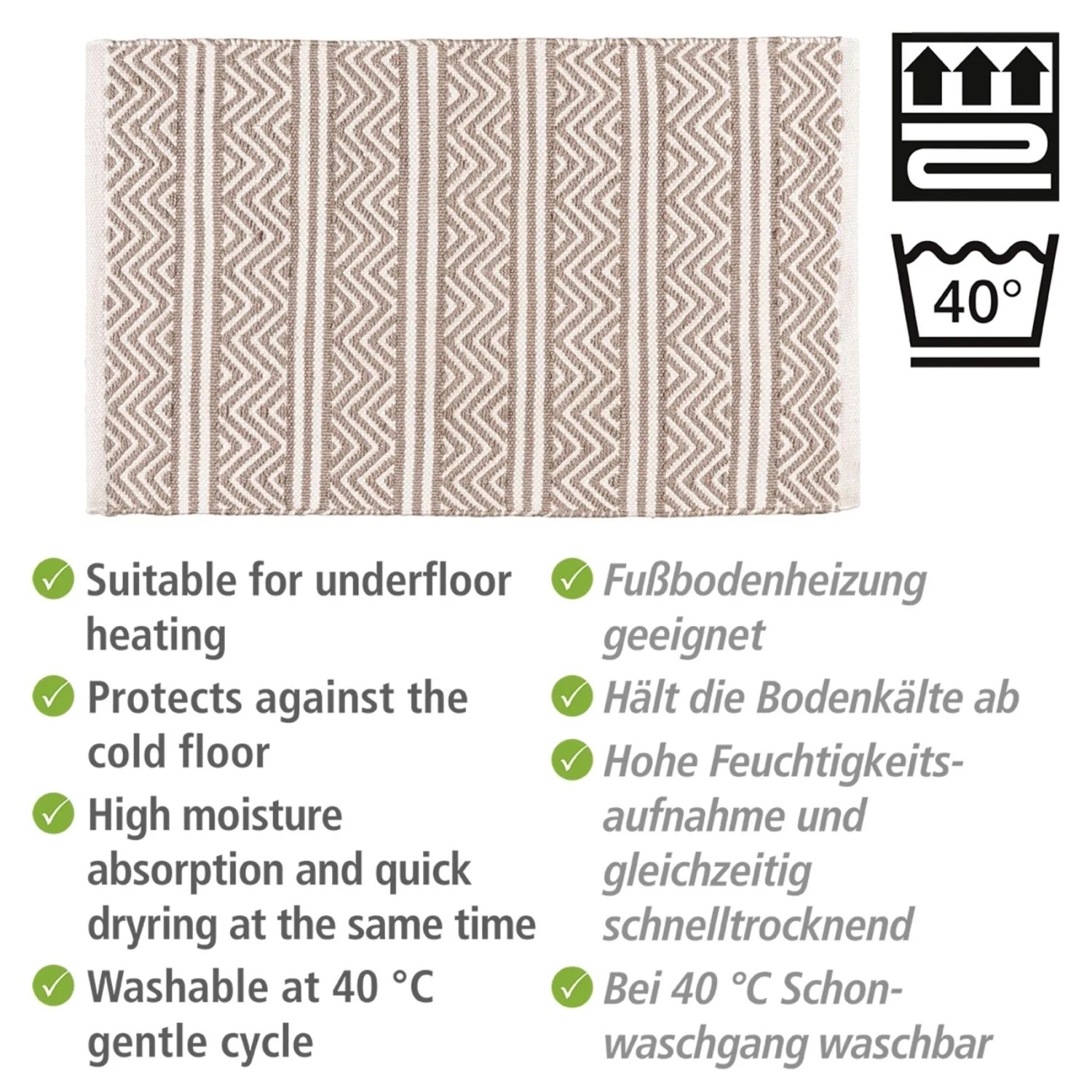 Wenko Badematte Shaki aus recycelten PET Flaschen 50 cm x 80 cm_13