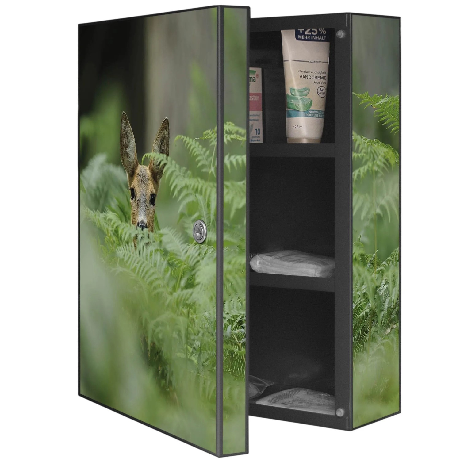Banjado XXL Medizinschrank Abschliessbar 35x46x15cm Arzneischrank Anthrazit günstig online kaufen