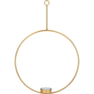 Hängender, goldener Teelichthalter im Modern Antique Design, 42x24,5x38 cm.