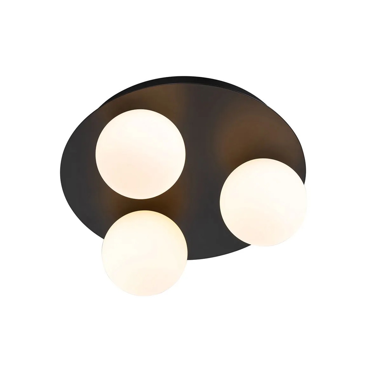 QAZQA Moderne Badezimmer-Deckenleuchte Schwarz 3-Licht Cederic