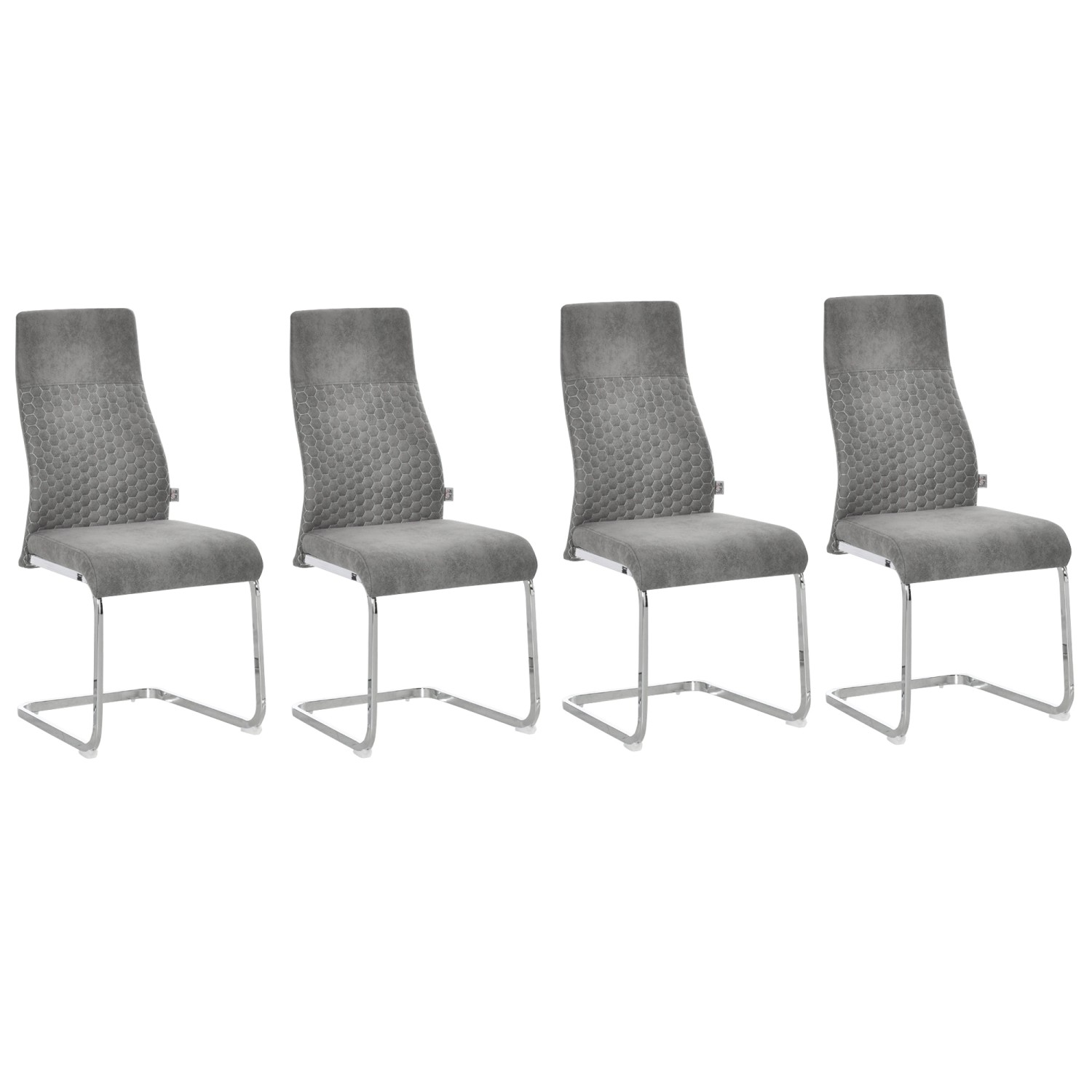 Thumbnail - HOMCOM 4er Set Esszimmerstühle Freischwinger Schwingstuhl