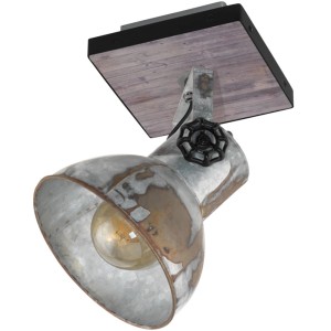 Graue Eglo Spotleuchte Barnstaple im Industrie-Look mit E27 Fassung.