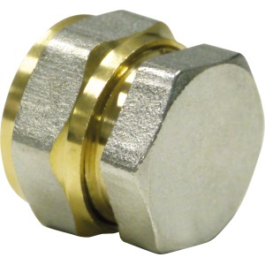 Messing Stopfen Schraubfitting, 20 mm, für Pressfittings.