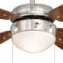 AIRERYDER Deckenventilator Classic, 105 cm, Nickel/Nussbaum, mit Beleuchtung und Zugketten.