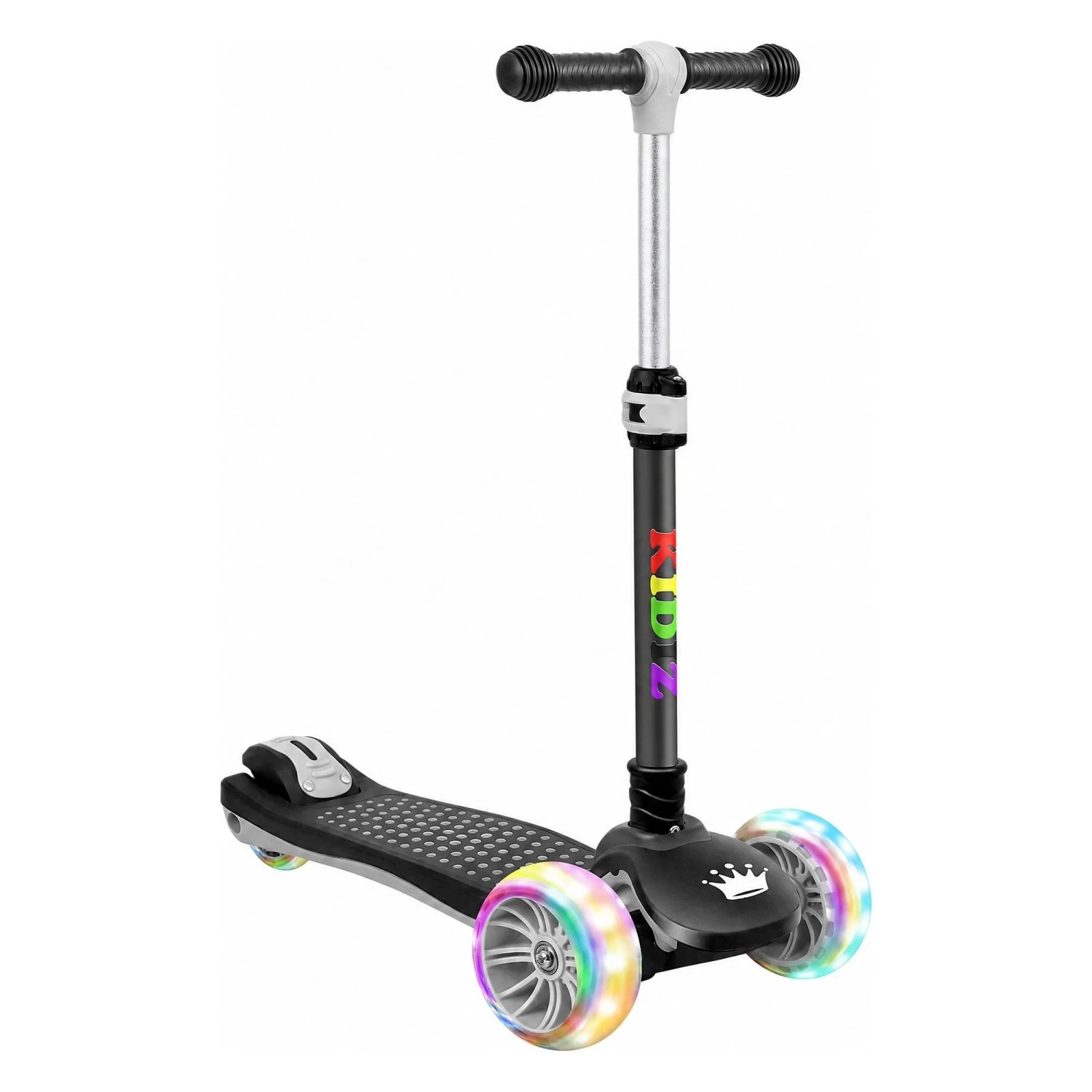 KIDIZ Dreiradscooter X-Pro2 Faltbar PU LED Räder Höhenverstellbar Schwarz
