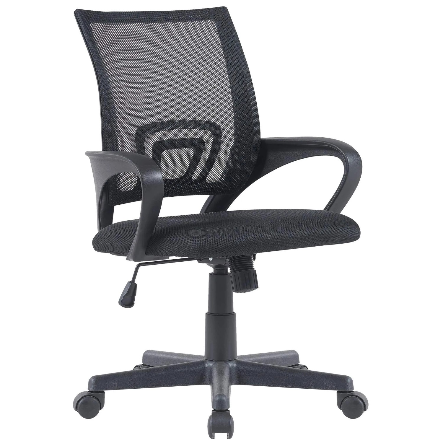 Schwarzer DELUKE Bürostuhl ZEOS mit Netzbespannung, ergonomisch und höhenverstellbar.