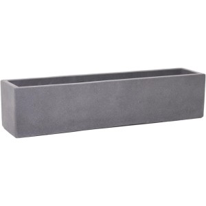 Grauer Vivanno Blumenkasten Flobo, 80 cm, aus Beton für Balkon und Garten.