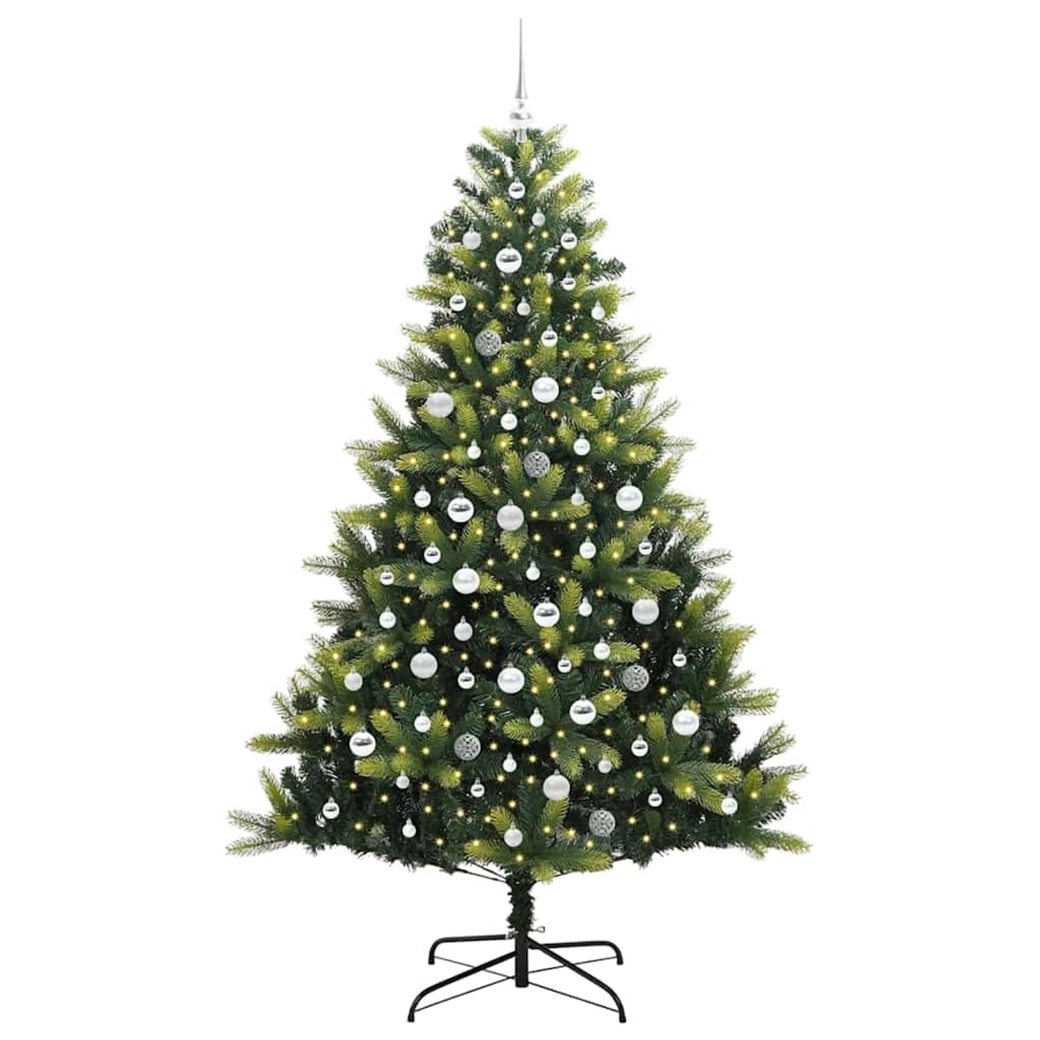vidaXL Künstlicher Klapp-Weihnachtsbaum mit 300 LEDs Grün 210 cm 3396005