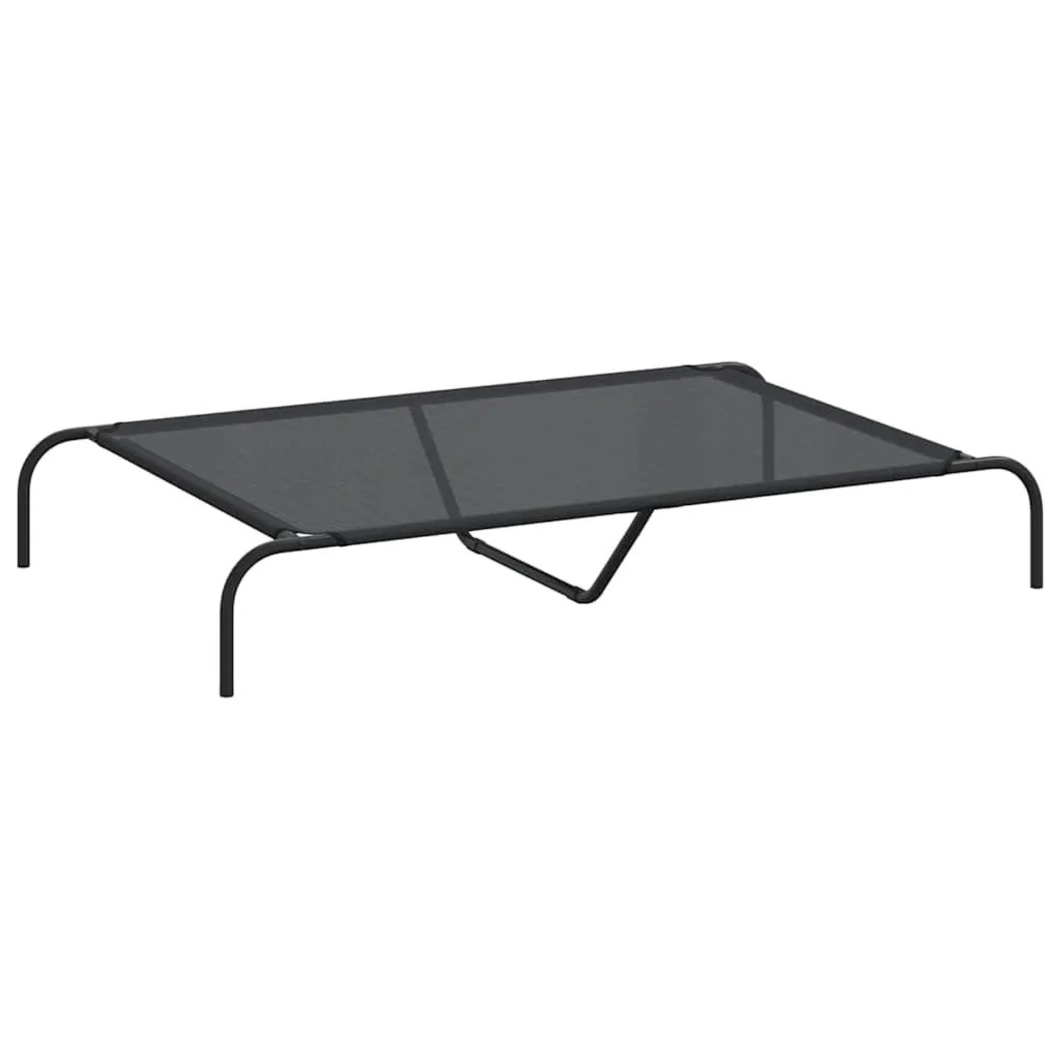 vidaXL Hundebett Erhöht Schwarz 130x80x20 cm Textilene und Stahl 42000836