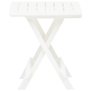 Weißer, klappbarer Furnicato Gartentisch aus Kunststoff, 45x43x50 cm.